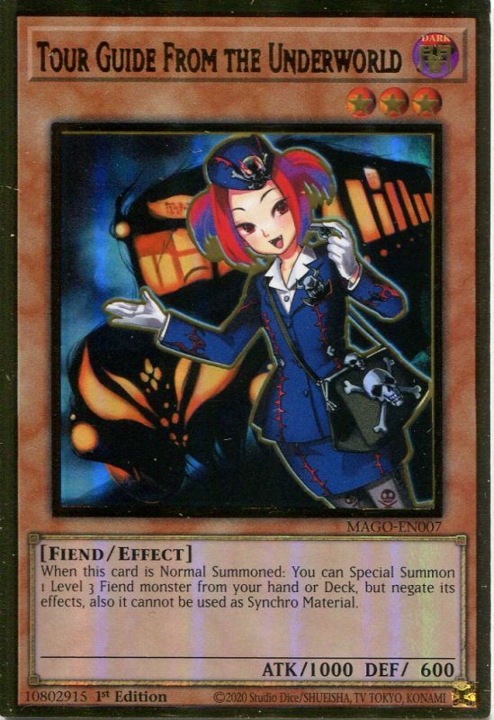 画像1: 【特価品】英語版 魔界発現世行きデスガイド（通常イラスト） MAGO-EN007 1st（プレミアムゴールドレア）