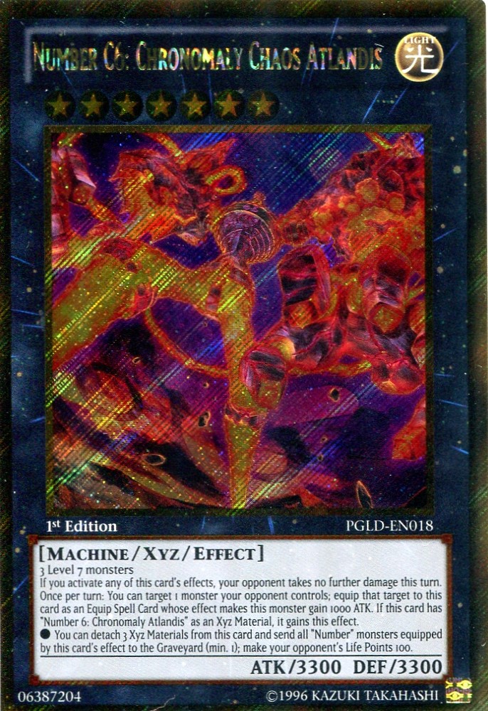 画像1: 【特価品】英語版 ＣＮｏ.６ 先史遺産カオス・アトランタル PGLD-EN018 1st（ゴールドシークレットレア）