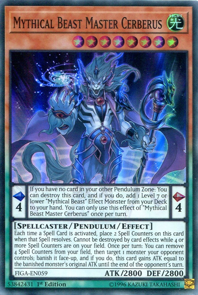 画像1: 【特価品】英語版 魔導獣 マスターケルベロス FIGA-EN059 1st（スーパーレア）