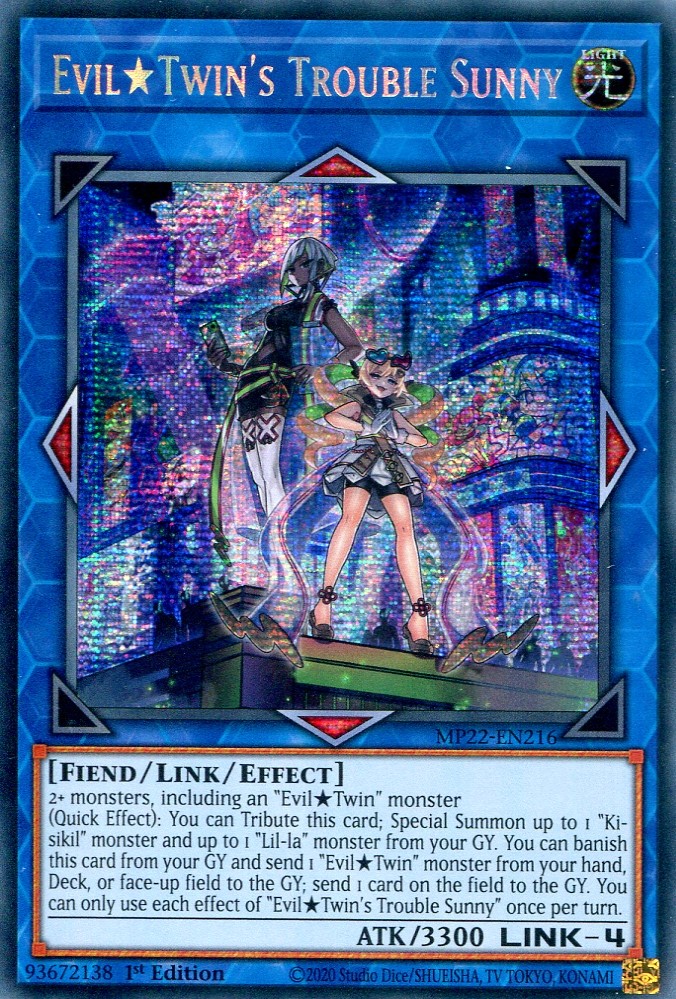 画像1: 【特価品】英語版 Ｅｖｉｌ★Ｔｗｉｎ’ｓ トラブル・サニー MP22-EN216 1st（プリズマティックシークレットレア）