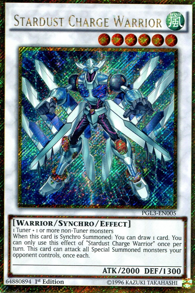 画像1: 【特価品】英語版 スターダスト・チャージ・ウォリアー PGL3-EN005 1st（ゴールドシークレットレア）