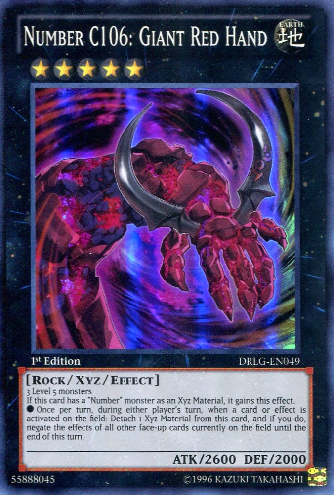 画像1: 【特価品】英語版 ＣＮｏ.１０６ 溶岩掌ジャイアント・ハンド・レッド DRLG-EN049 1st（スーパーレア）