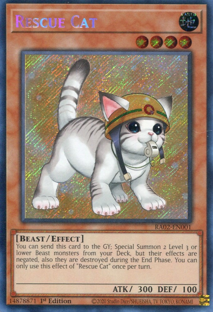 画像1: 【特価品】英語版 レスキューキャット（通常イラスト） RA02-EN001 1st（シークレットレア）